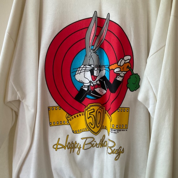NWT Vintage sweatshirt, Bugs Bunny 50th Anniversary 🥕 🎂 🎉 - Picture 3 of 12